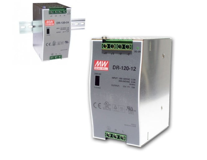 Mean Well Replacement DR-120-12 AC to DC DIN-Rail Power Supply 12V 10A 120W