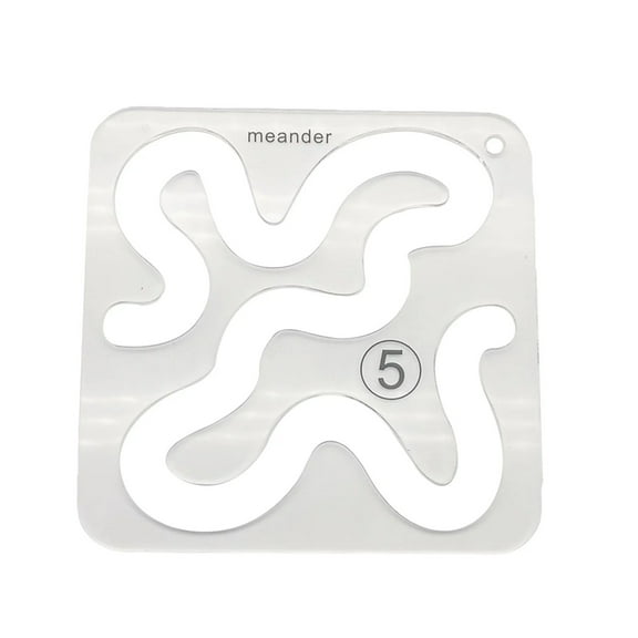 Meander 5 Quilting Template Ruler - Irregular Shape For Sewing Patchwork, Precision Cutting Tool With Clear Design - For Quilters, Sewing Enthusiasts, Diy Craft Projects