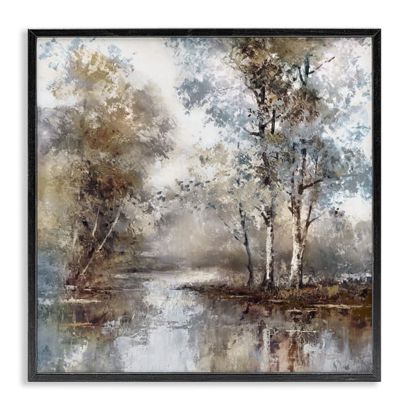 Stupell Industries Meandering River Scene Black Framed Giclee Art, design by T.C. Chiu, 12 x 12