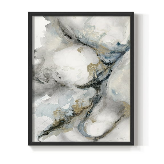 Meandering in Black Solid Wood 11 x 14 Framed Print