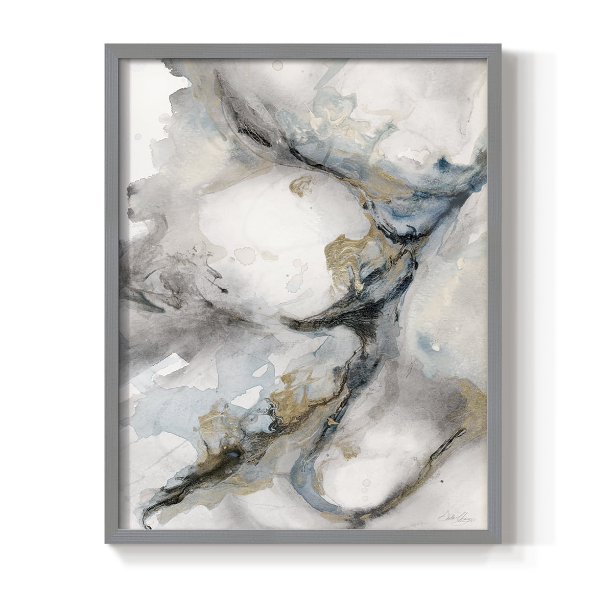 Meandering in Gray Solid Wood 11 x 14 Framed Print