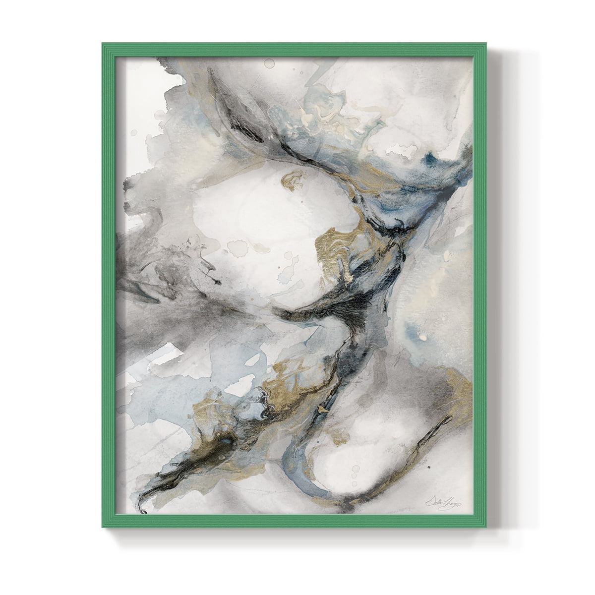 Meandering in Green Solid Wood 8 x 10 Framed Print