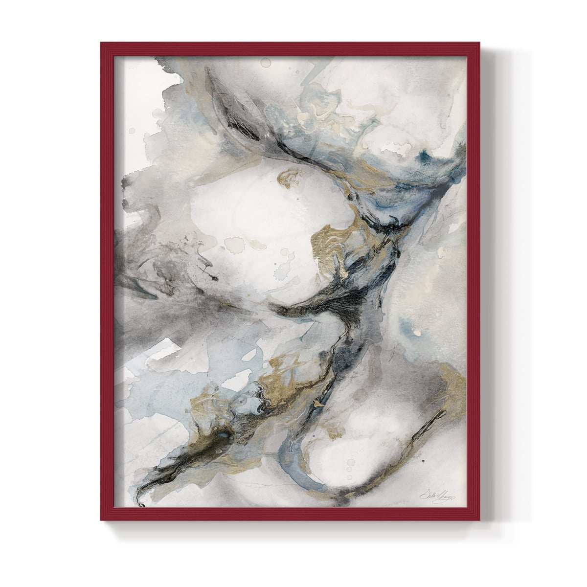 Meandering in Red Solid Wood 8 x 10 Framed Print