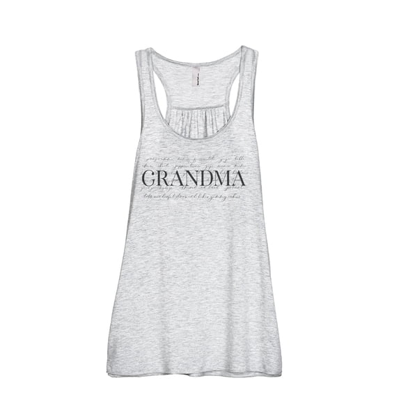 Meaning Of A Grandma Women's Fashion Sleeveless Flowy Racerback Workout Yoga Tank Top Sport Grey Medium