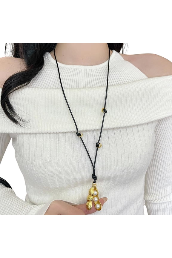 Meaningful Peanut Jewelry Alloy Pendant Necklace Adjustable Neckchain Accessory
