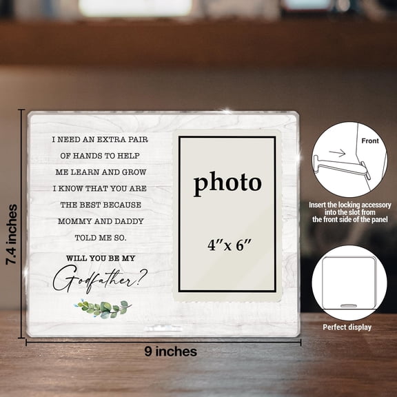 Meaningful Picture Frame with Stand 7.4x9 Inches Acrylic Photo Holder