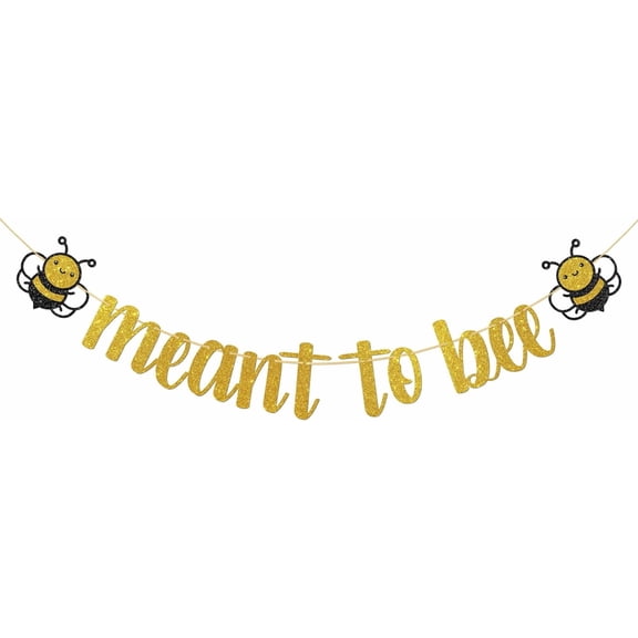 Meant to Bee Banner, Bumble Bee Theme Birthday/Baby Shower/Wedding/Bridal Shower/Engagement Party Decoration, Vow Renewal Party Decor Banner Photo Booth Props