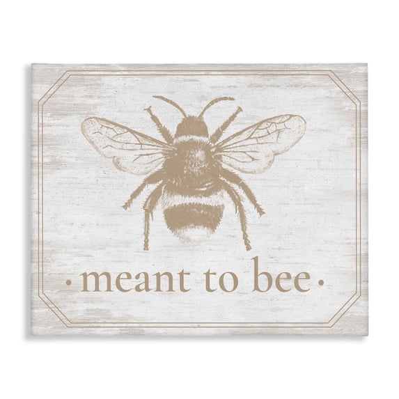 Stupell Industries Rustic Lodge Meant To Bee Rustic Border Canvas Art, 20 x 16, by Lettered and Lined