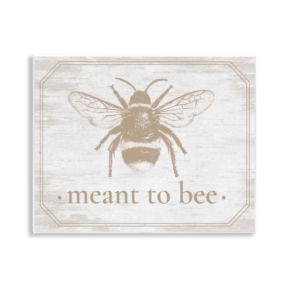 Meant To Bee Rustic Border Wall Plaque Art, design by Lettered and Lined