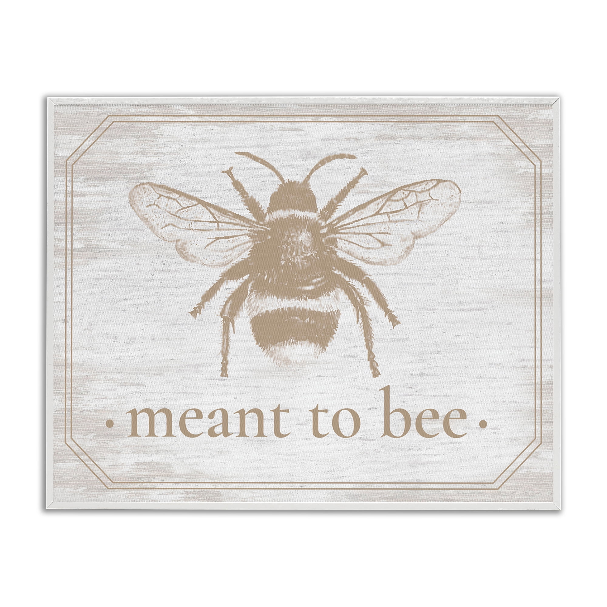 Meant To Bee Rustic Border White Framed Giclee Art, design by Lettered and Lined