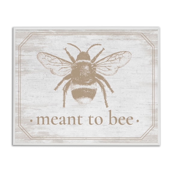 Meant To Bee Rustic Border White Framed Giclee Art, design by Lettered and Lined