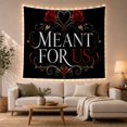 thumbnail image 1 of Meant For Us Message With Red Roses and Heart Outline, Romantic Gothic Style for Couples, Love Wall Decor, Wedding Gift, Tapestry Wall Hanging for Bedroom and Living Room, 1 of 6