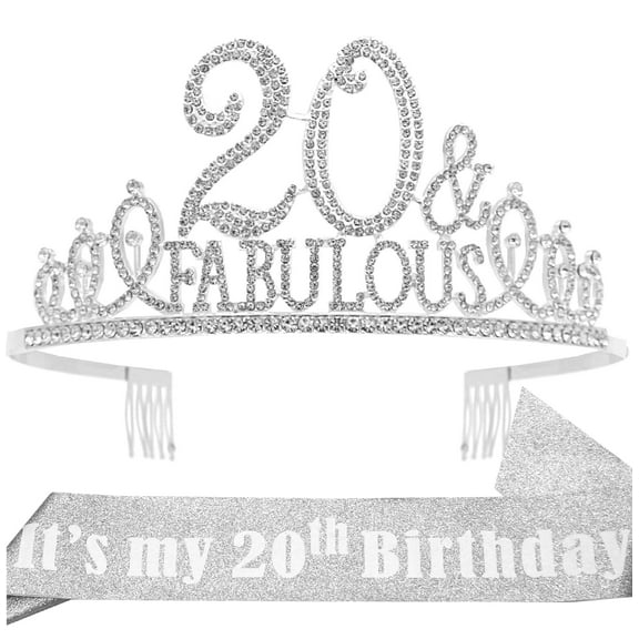 Meant2Tobe | 20Th Birthday Gifts For Girls 20Th Birthday Tiara And Sash 20Th