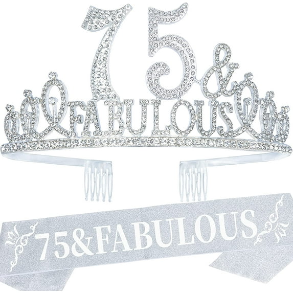 Meant2Tobe | 75Th Birthday Gifts For Women 75Th Birthday Crown And Sash