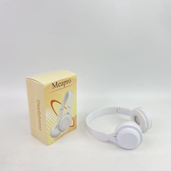 Meapro headphones,Bluetooth Headphones Over Ear, 6 EQ Music Modes and 50H Playtime Deep Bass Wireless Headphones with Mic, Lightweight Folding HiFi Stereo Headset for Travel/Tablet/PC/Home White