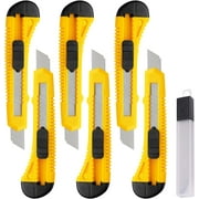MeasuPro Razor Retractable Utility Knife Box cutter Set -16 pack 18mm- Heavy Duty Carbon Steel Blades - Lightweight Grip - Adjustable Blades - Multipurpose Tools for Home, Office, and Construction