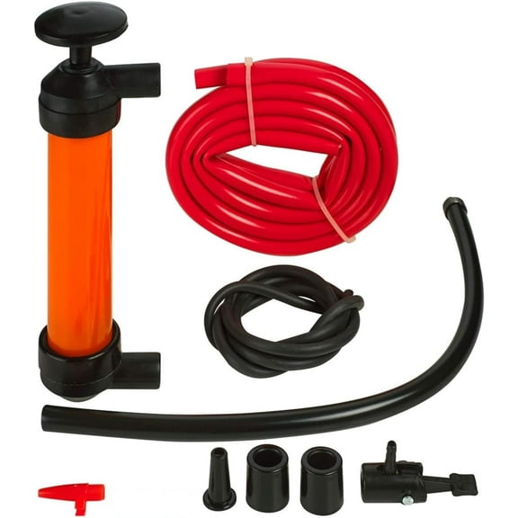 MeasuPro Siphon Hand Pump For Water - 15" Manual Water Pump, Gas Siphon Kit, Hand Bilge Pump With High Suction For Water Removal, Fuel Liquid Transfer