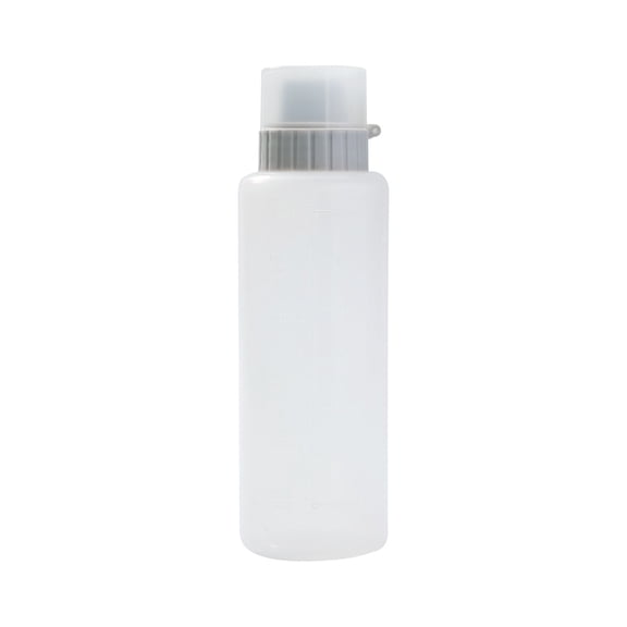 Measurable Condiment Squeeze Bottle with 5-Hole Nozzle, Kitchen Dispenser for Marmalade, Sauce and Dressing, Transparent Body with Measurement Marks for Precise Portion Control