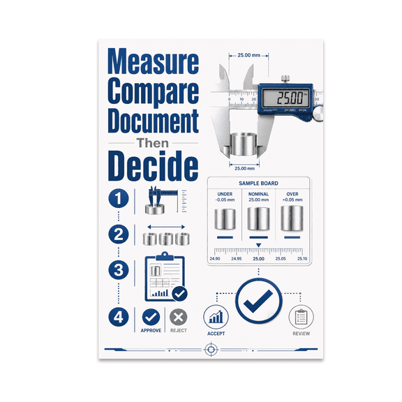 Measure Compare Document Then Decide - Quality Control Enthusiast - 13x19 Poster Print