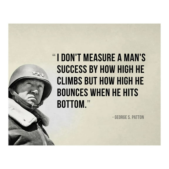 Measure Success - George Patton Patriotic Wall Art Poster, This Motivational Wall Decor Is An Ideal Inspirational Art For Home Decor, Bedroom Decor, Man Cave Room Decor or 4th Of July,