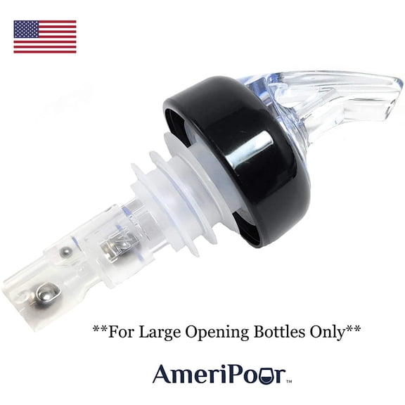 Measured Liquor Pourers - 10 Pack Clear Plastic Spouts for 1.75L Bottles, 45ml Precision Pouring,  Made in USA