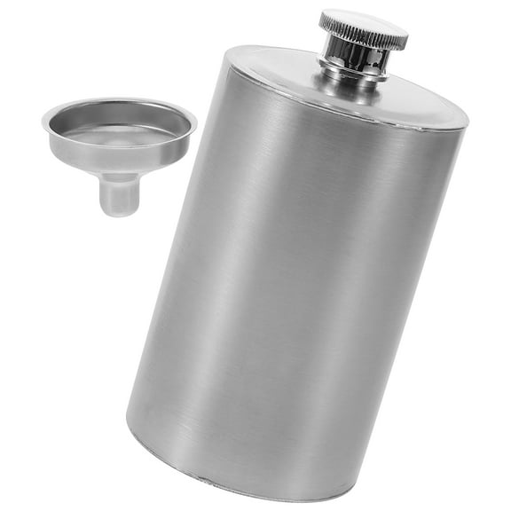 Stainless Steel Metal Hip Flask for Camping with Funnel Suitable for Outdoor Adventure Silver