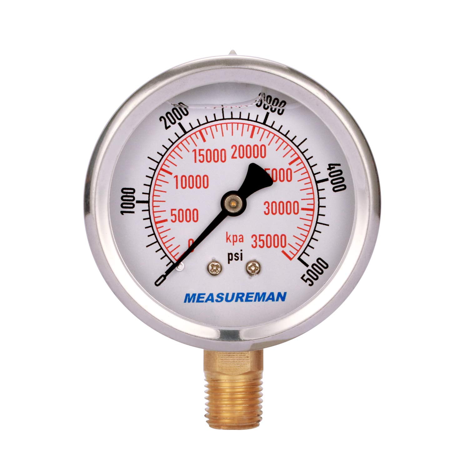 2-1/2" Dial, Digital Hydraulic Industrial Pressure Gauge Wi 1 4npt Lower Mount Stainless Steel Case And Connection 0 1000psi Bar 1 Battery Powered With Led Light 的副本 - View #3