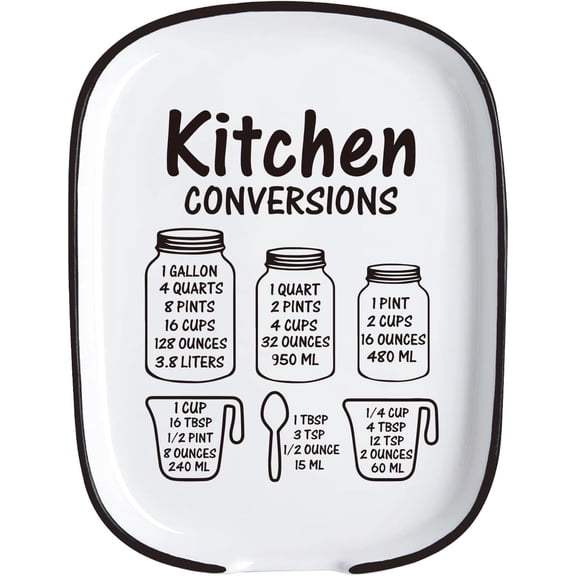 Measurement Conversion Chart Spoon Rest for Kitchen Stove, Heat Resistant Large Spoon Holder for Counter Chef, Dad, Mom New House Housewarming Gifts