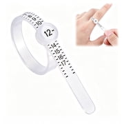 Measurement Tool Ring Sizer with Magnifying Glass Accurate Finger Gauge for Jewelry Making Custom Fit Sizing White