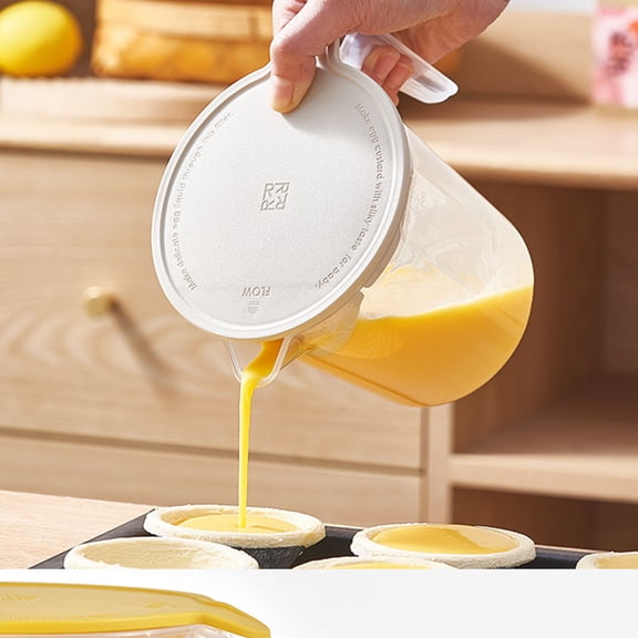 Measuring Cup 1000ml Multifunctional Microwave Safe Plastic Filter Beater Fruit Washing Gray | Baking Tool | Fine Mesh Strainer | Pouring Spout | 1 Piece | 16.8x14.6cm
