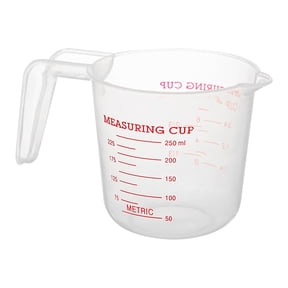 Measuring Cup 250ml 8Oz Clear Liquid Cup with Handle & Spout, Dual Oz ML Graduated Markings, Food-Grade ABS Measuring Pitcher for Baking Cooking Powder Liquid Mixing