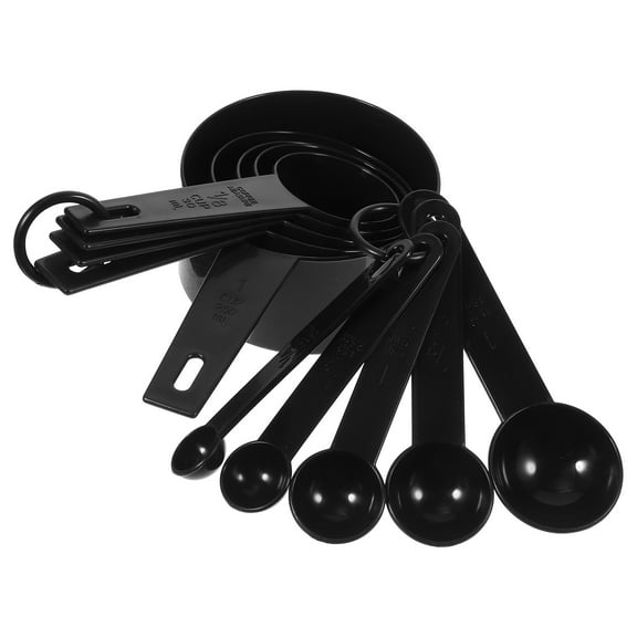 Measuring Cup Coffee Black Spoons Metal Serving Tool Kitchenware Utensils Set Supplies