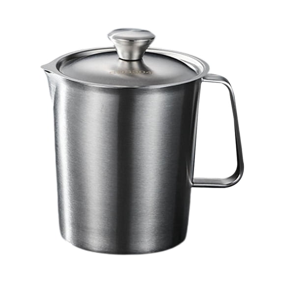 Measuring Cup Milk Frothing Jug Large Capacity Double Scale Markings Lid Included for Coffee Shop Home Baker