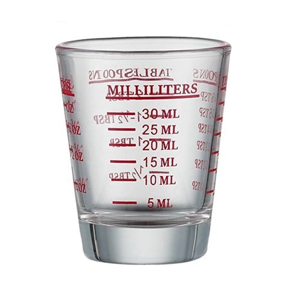 Measuring Cup Shot Glass Bar Liquid Measure Tool Kitchen Baking Ware Glass&Bottle Clear - 50Ml*1Pcs