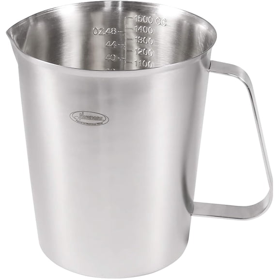 Measuring Cup, [Upgraded, 3 Measurement Scales, Including Cup Scale, ML Scale, Ounce Scale], Stainless Steel Measuring Cup with Marking with Handle, 48 Ounces (1.5 Liter, 6 Cup)
