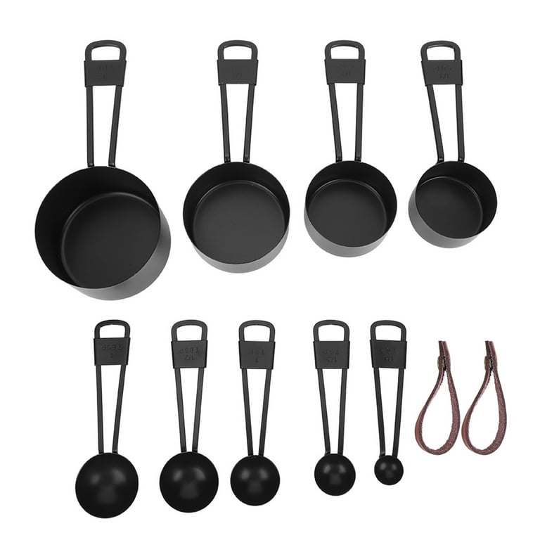 Measuring Cups, Black Kitchen Spoon, Durable For Home Coffee, Milk Powder,  Seasoning Kitchen Baking Cooking Tools 