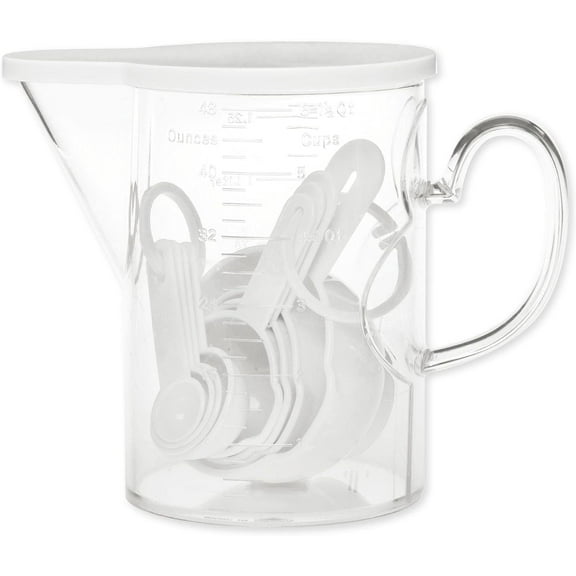 Measuring Cups and Measuring Spoons Set of 10 Pieces, Supreme Housewares Plastic Multi-Purpose Home Essentials Cooking, and Baking Tools BPA Free Dishwasher Safe for Liquid and Dry