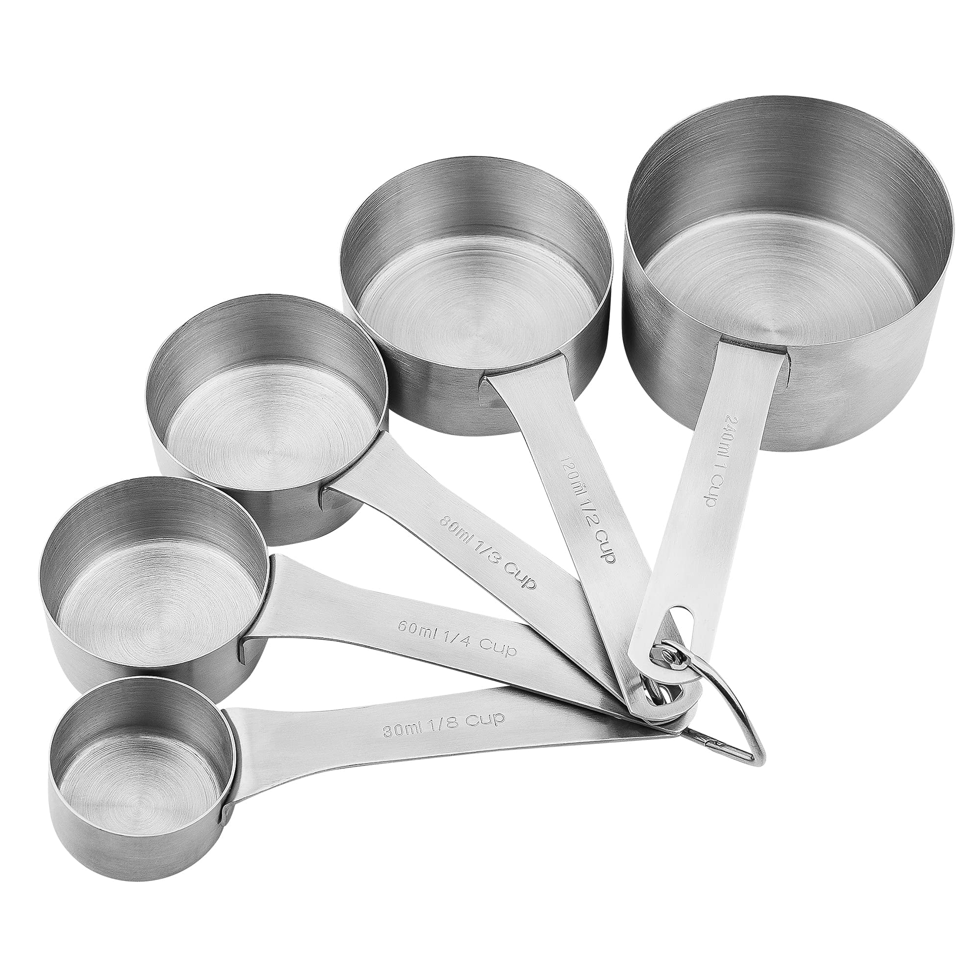 Measuring Cups Set 5  18/8 (304) Stainless Steel For Baking & Kitchen Dry Liquid Metric Measure Cup With 1/8 1/3