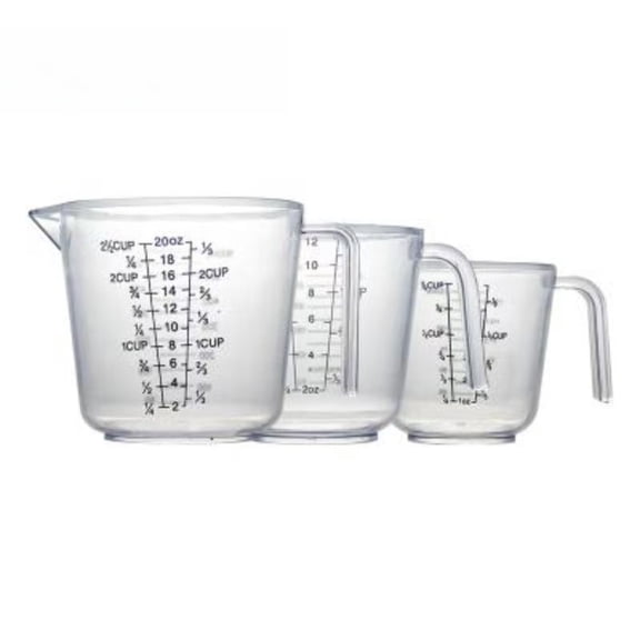 Measuring Cups Set, Liquid Measuring Cups For 3 For Kitchen - Plastic Set with Spout Multiple Measurement Scales (Clear)