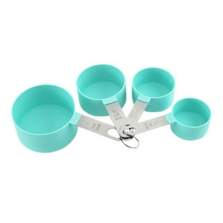 4-Piece Measuring Cups Set, (1/4 cup, 1/3 cup, 1/2 cup and 1 cup) Stainless  Steel Baking Cups for Dry and Liquid Ingredients by Tezzorio