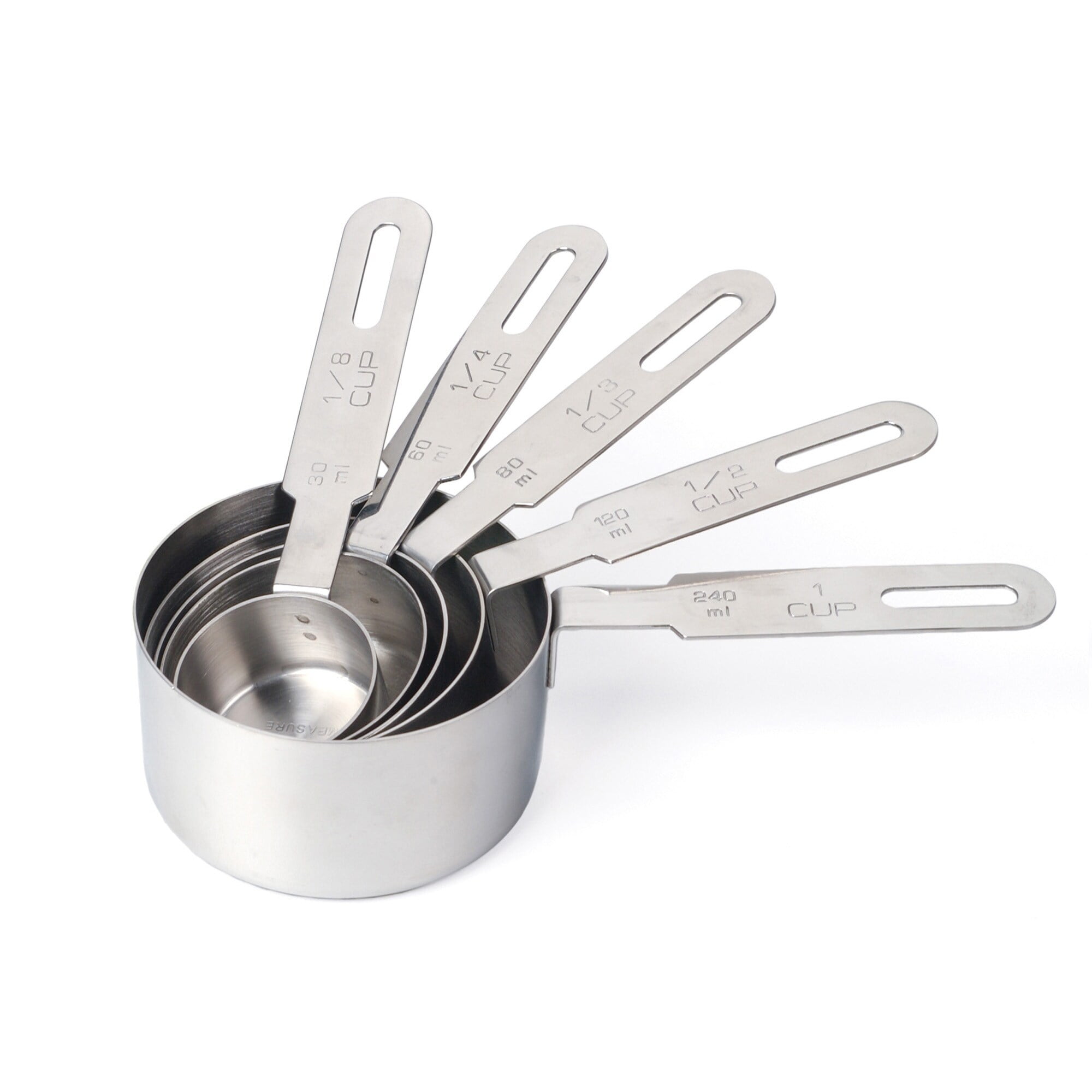 Stainless Steel 5-Piece Measuring Cup Set with Long Handles