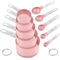 thumbnail image 1 of Jimin Measuring Cups and Spoons Set, 10 Pieces Nesting Measure Cups and Spoons, Kitchen Essentials Gadgets with Stainless Steel Handle for Dry & Liquid Ingredient, Pink, 1 of 14