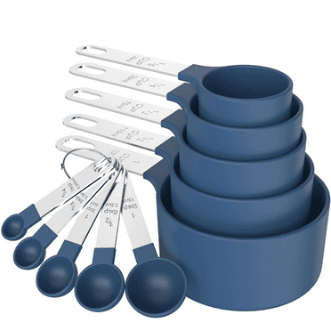 Measuring Cups & Spoons Set of 10 piece, Stackable Cups and Spoons, Nesting Measure Cups with Stainless Steel Handle, Kitchen Gadgets for Cooking & Baking