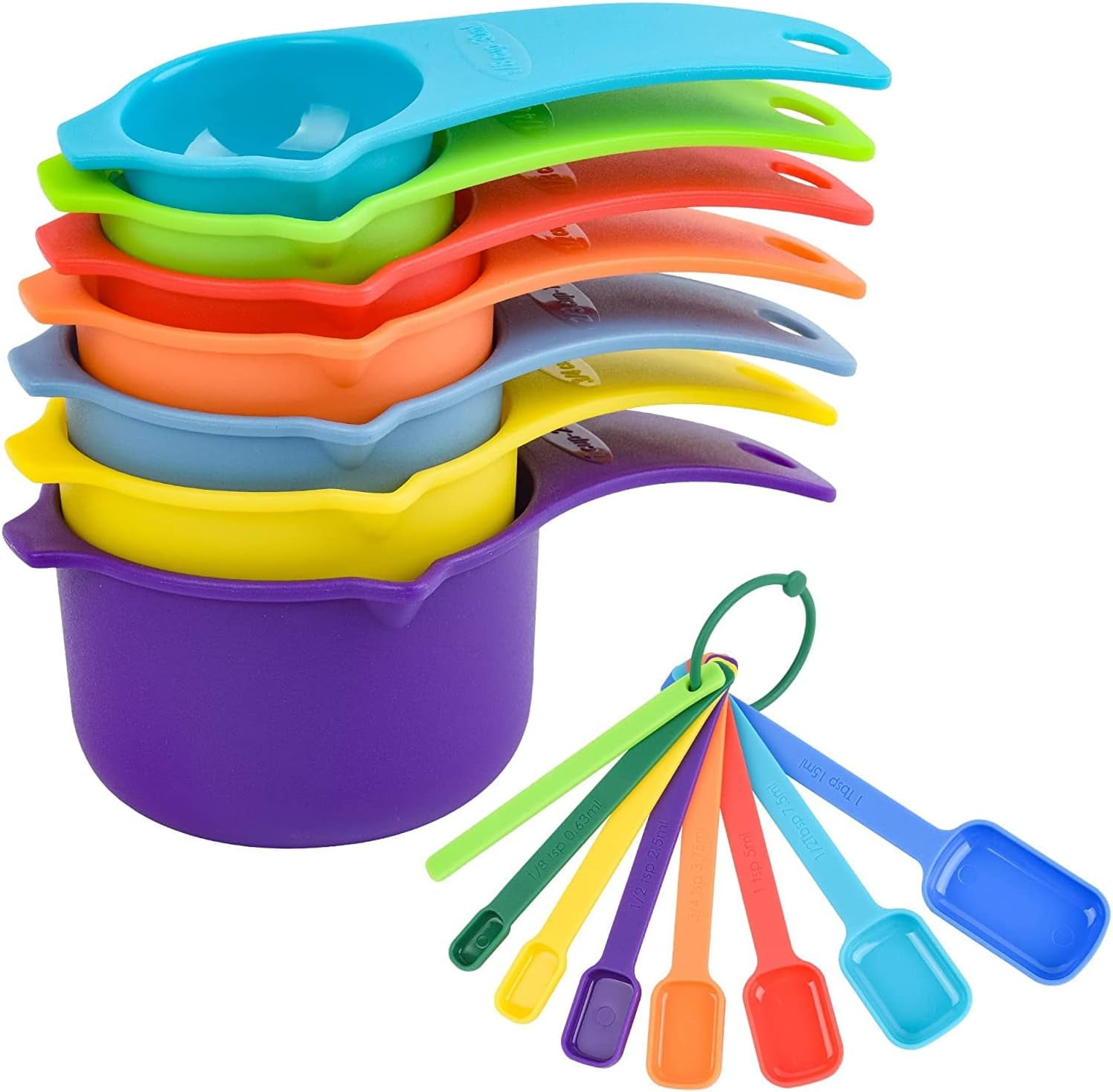 Measuring Cups and Spoons Set 15 Plastic Measuring Cup Set Long