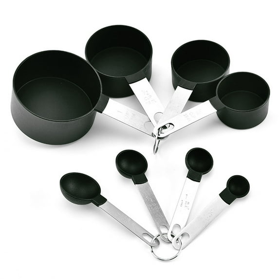 Measuring Cups and Spoons Set of 8 Pieces, nesting measuring cups for Measuring Dry or Liquid Ingredients, Stainless Steel Handle, Kitchen Gadgets for Cooking & Baking, Gray