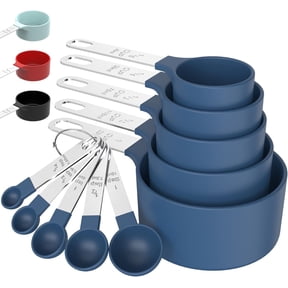 Blue Mini Measure Circle S Measuring Cups and Spoons Set of 16 Stainless Steel Kitchen ...