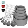 thumbnail image 1 of Measuring Cups & Spoons Set, Stackable Cups and Spoons, Nesting Measure Cups with Stainless Steel Handle, Kitchen Gadgets for Cooking & Baking (Gray), 1 of 5