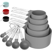 Measuring Cups &amp; Spoons Set, Stackable Cups and Spoons, Nesting Measure Cups with Stainless Steel Handle, Kitchen Gadgets for Cooking &amp; Baking (Gray) deal from Walmart