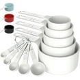 thumbnail image 1 of Measuring Cups & Spoons Set, Stackable Cups and Spoons, Nesting Measure Cups with Stainless Steel Handle, Kitchen Gadgets for Cooking & Baking(white), 1 of 6