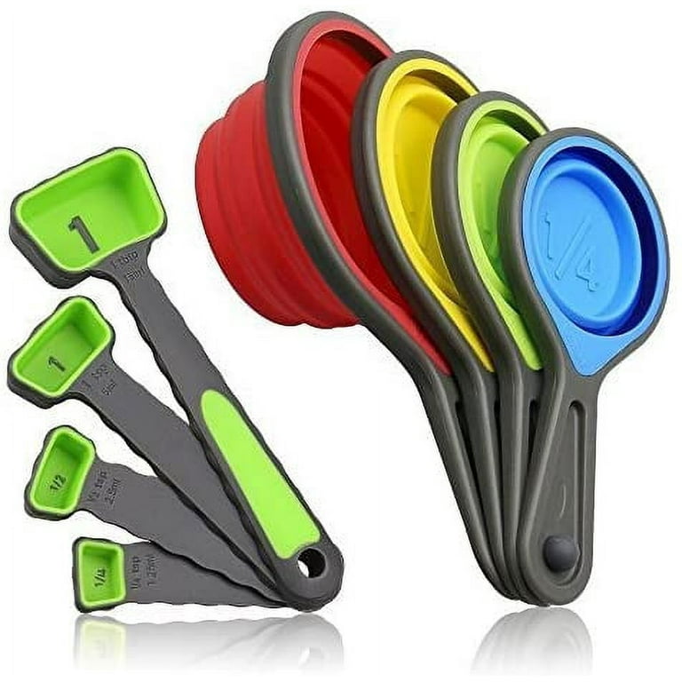 Measuring Cups and Spoons set, Collapsible Measuring Cups, 8 piece